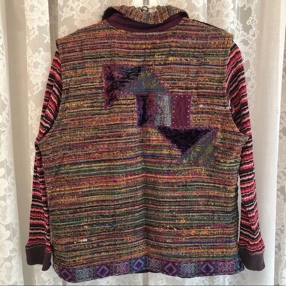 COLDWATER CREEK *FAB Multi-Color/Fabric Patch Vest - Picture 5 of 10